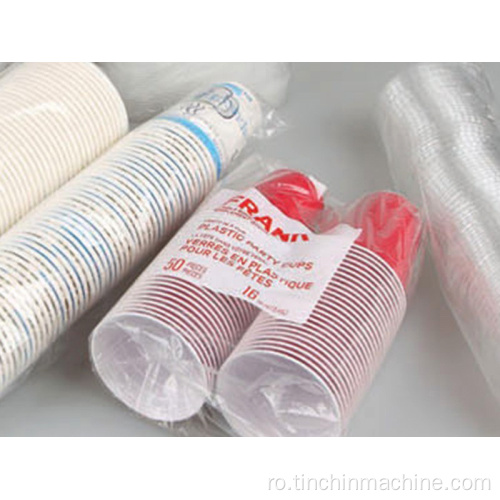 Mașină de ambalare a cupei verticale din plastic cu contor cu laser